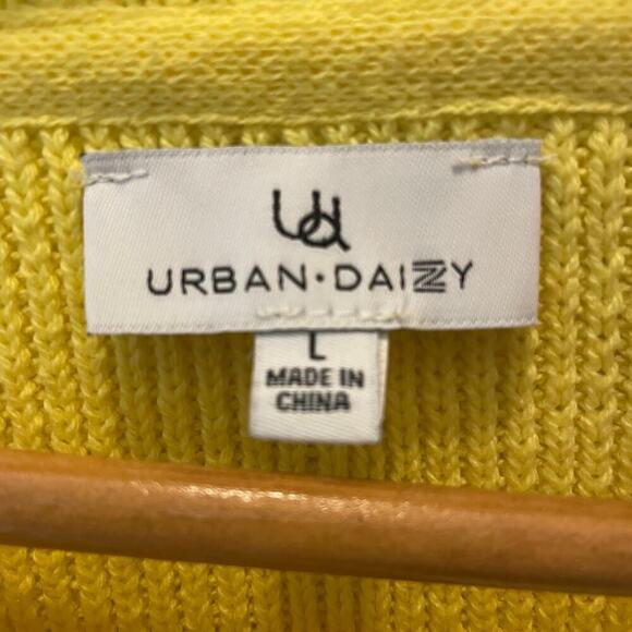 Urban Daizy Oversized Knit Sweater | Soft Cotton Blend, Daffodil Yellow, L NWOT - Picture 4 of 5